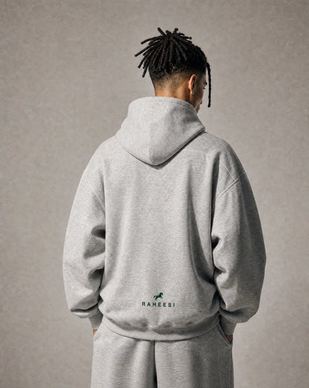 Raheesi Unisex Signature Gray Zipper Hoodie