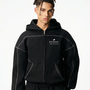 Raheesi Unisex Signature Black Zipper Hoodie