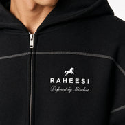 Raheesi Unisex Signature Black Zipper Hoodie
