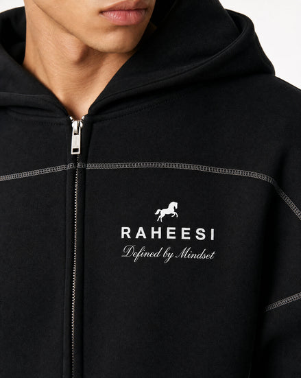 Raheesi Unisex Signature Black Zipper Hoodie