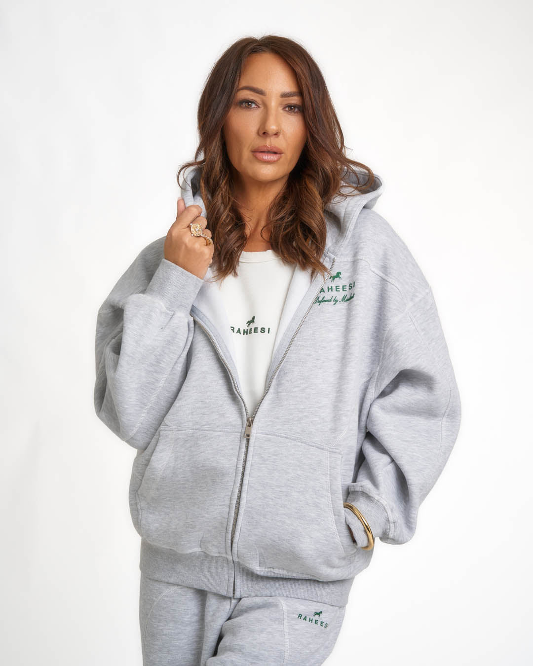 Raheesi Unisex Signature Grey Zipper Hoodie Premium Streetwear (Copy)