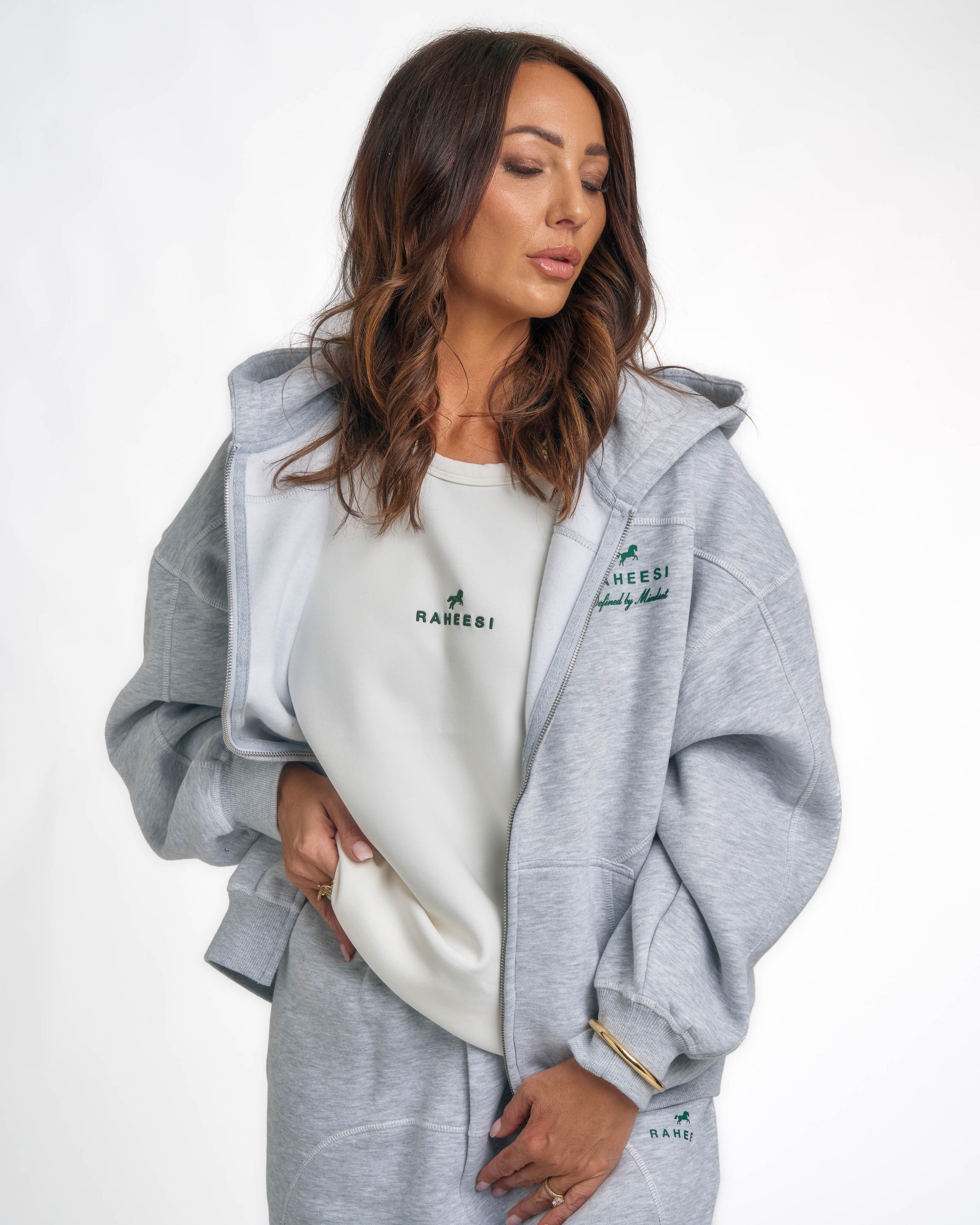 Raheesi Unisex Signature Grey Zipper Hoodie Premium Streetwear (Copy)