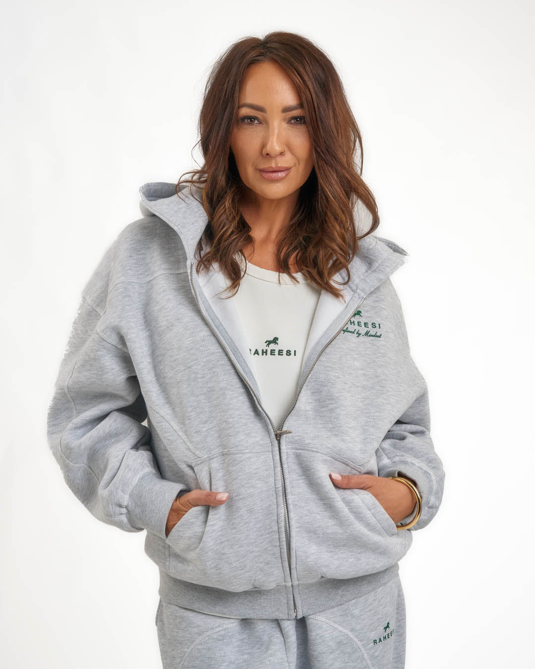 Raheesi Unisex Signature Grey Zipper Hoodie Premium Streetwear (Copy)