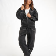 Raheesi Unisex Signature Black Zipper Hoodie Premium Streetwear