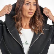 Raheesi Unisex Signature Black Zipper Hoodie Premium Streetwear