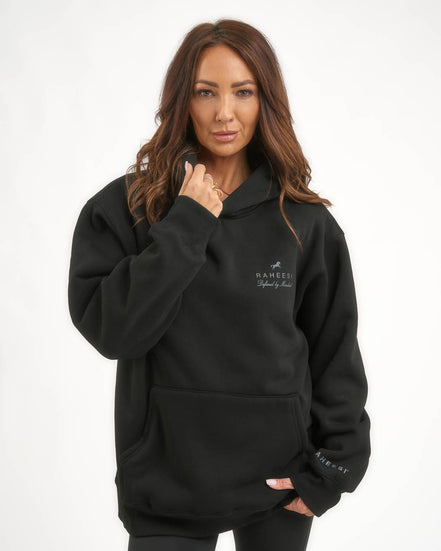Raheesi Black Signature Hoodie Women Premium Streetwear