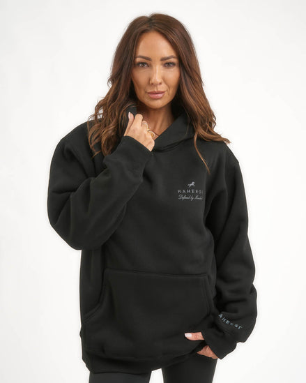Raheesi Black Signature Hoodie Women Premium Streetwear