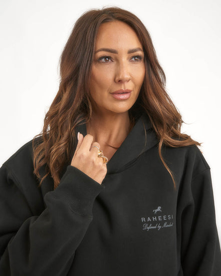 Raheesi Black Signature Hoodie Women Premium Streetwear