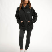 Raheesi Black Signature Hoodie Women Premium Streetwear