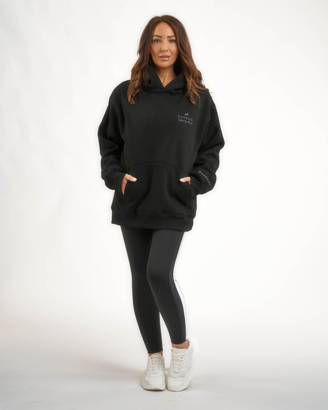Raheesi Black Signature Hoodie Women Premium Streetwear