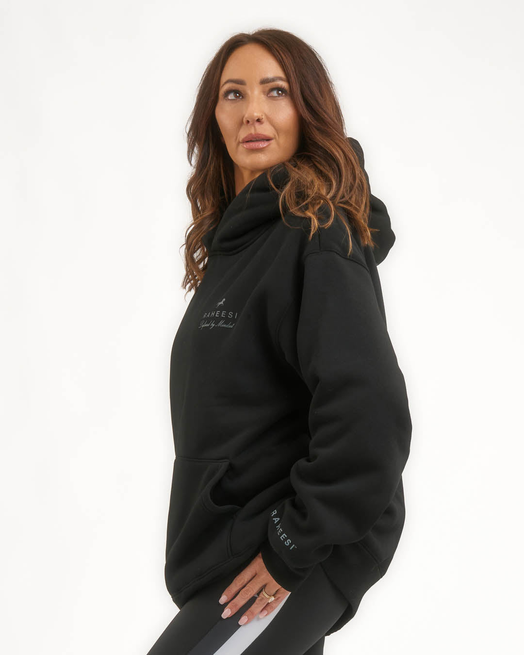 Raheesi Black Signature Hoodie Women Premium Streetwear