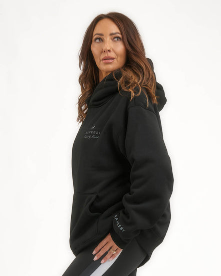 Raheesi Black Signature Hoodie Women Premium Streetwear