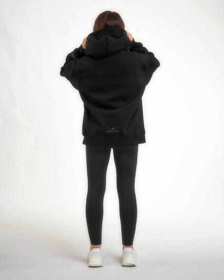 Raheesi Black Signature Hoodie Women Premium Streetwear